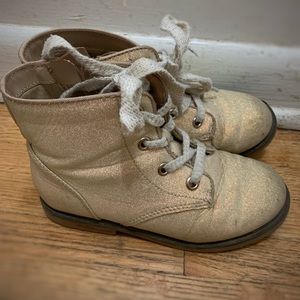 Cat & Jack toddler size 12 gold glitter boots